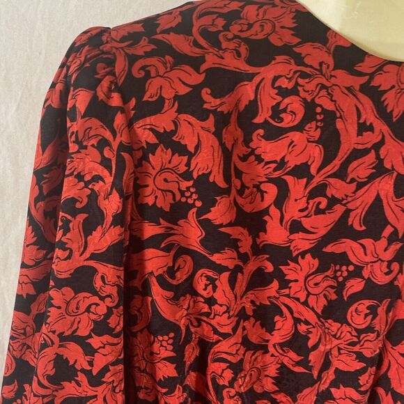 Vintage Dress Boutique Floral Pattern Pretty Gothic Romantic 80s Western D4 - Picture 4 of 16